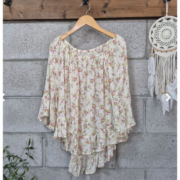 Denim & Supply Ralph Lauren Floral Boho Top Peasant Off Shoulder Size Small - Picture 7 of 7